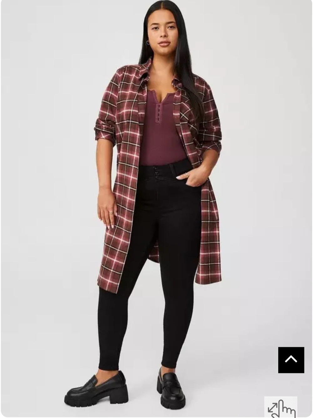 Torrid Burgundy Plaid Shacket
